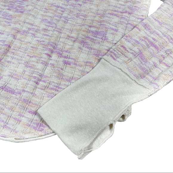 Free People We The Free size large purple orange & off white sweater thumbholes - Picture 9 of 16